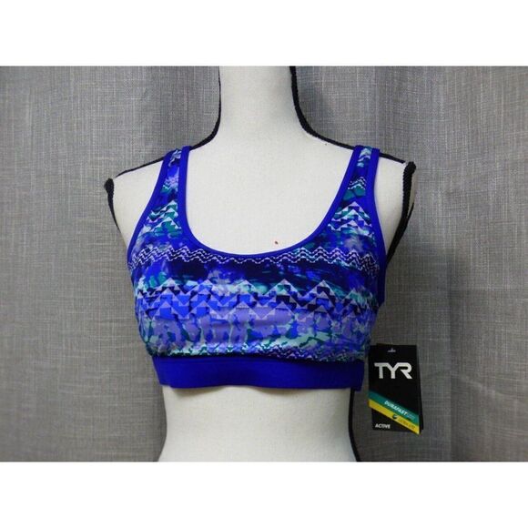 TYR Women's Emerald Lake Racerback Bikini Top, Size L (10/12); Velvet/Turquoise - Picture 4 of 12